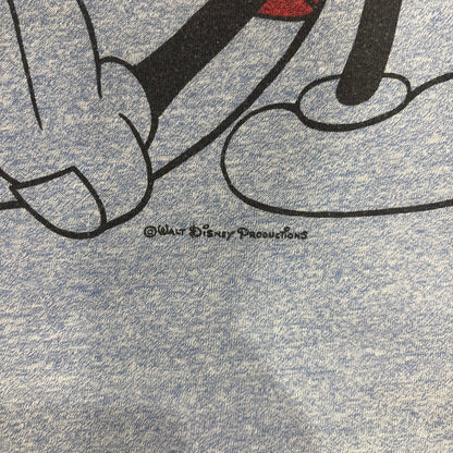 70's-80's Disney Mickey Mouse キャラクター リンガーTシャツ 青 霜降り (サイズ不明 M-L相当)/B3923T-SO