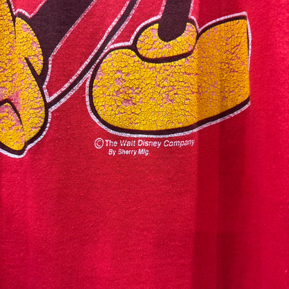 80's-90's Disney Mickey Mouse "Florida" キャラクターTシャツ 赤 (サイズ不明 L-XL相当)/B2450T-SO