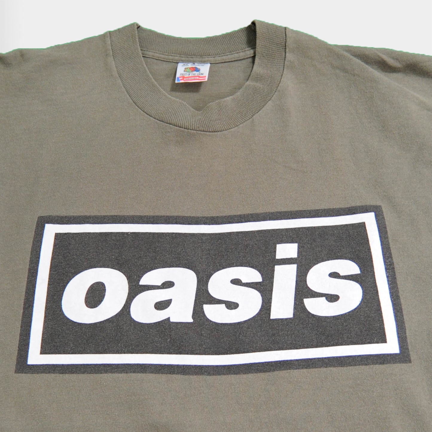 oasis ボックロゴ バンドTシャツ カーキ (XL)/A4012T-SO